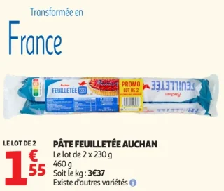 Pâte feuilletée Auchan