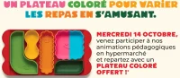 Plateau repas coloré composé de 5 compartiments