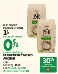 FARINE DE BLÉ T65 BIO AUCHAN