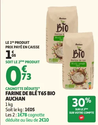 FARINE DE BLÉ T65 BIO AUCHAN