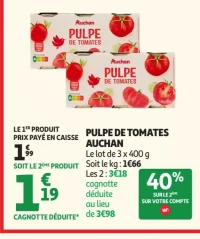Pulpe de Tomates Auchan