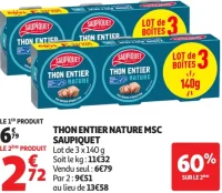 Thon entier nature MSC Saupiquet