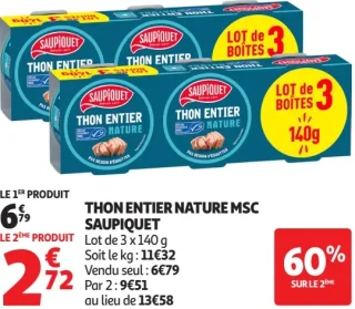 Thon entier nature MSC Saupiquet