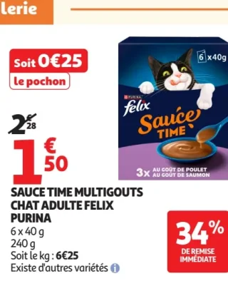 Sauce Time Multigouts Chat Adulte Felix Purina