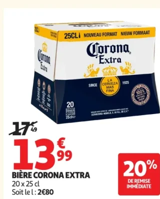 BIÈRE CORONA EXTRA 20 x 25 cl