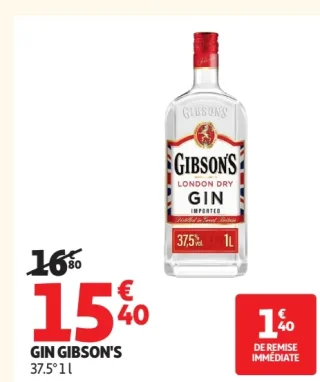 GIN GIBSON'S 37.5° 1 L