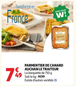 Parmentier de canard Auchan Le Traiteur