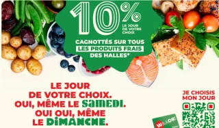 10% cagnottés sur tous les produits frais des halles