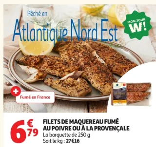 Filets de maquereau fumé au poivre ou à la provençale