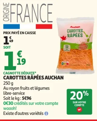 Carottes Râpées Auchan