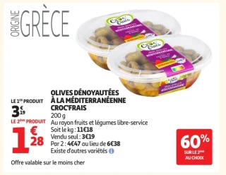 Olives dénoyautées à la méditerranéenne Croc'Frais