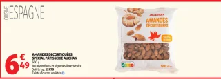 Amandes décortiquées spécial pâtisserie Auchan