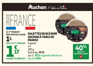 Galettes de Blé Noir Auchan À Table en France