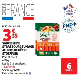 Saucisse de Strasbourg Fumage au bois de hêtre Stoeffler