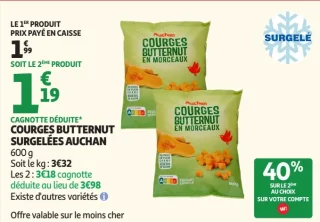 Courges butternut surgelées Auchan