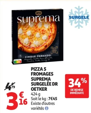 Pizza 5 Fromages Suprema surgelée Dr Oetker