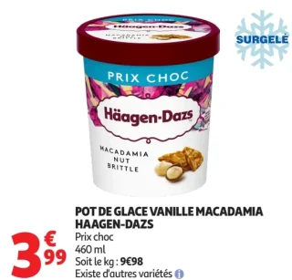Pot de glace vanille macadamia Häagen-Dazs