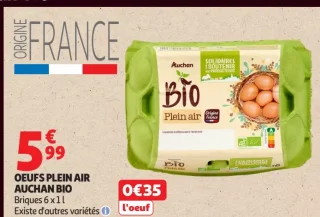 Oeufs plein air Auchan Bio