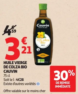 Huile vierge de colza bio Cauvin