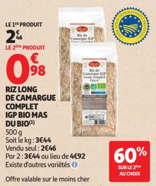 Riz long de Camargue complet IGP Bio Mas du Bio