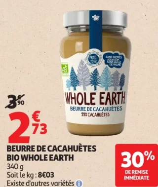 Beurre de cacahuètes bio Whole Earth