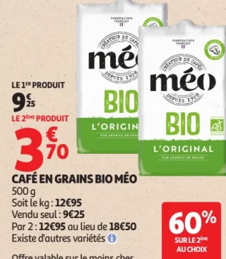 Café en grains bio Méo
