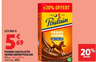 Poudre chocolatée Grand Arôme Poulain