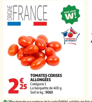 Tomates cerises allongées