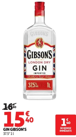 GIN GIBSON'S 37.5° 1 l