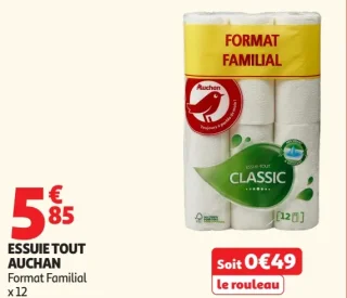 Essuie tout Auchan Format Familial x 12