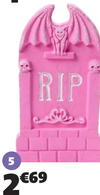Décoration à poser tombe RIP rose GiFi