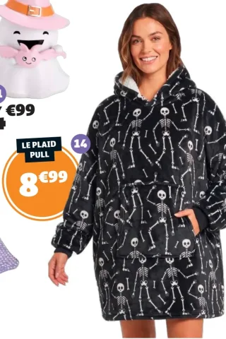 Plaid pull squelette Halloween