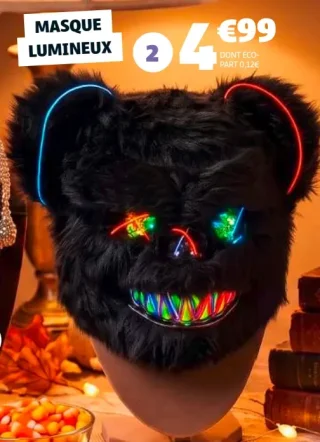 Masque lumineux fourrure ours GiFi