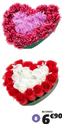 Coussin Cœur Roses 26 têtes