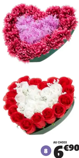 Coussin Cœur Roses 26 têtes