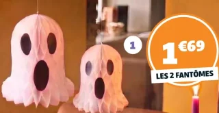 2 Décorations papier "Les 2 Fantômes"