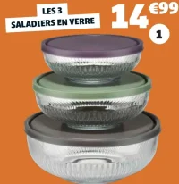GiFi Les 3 Saladiers en verre