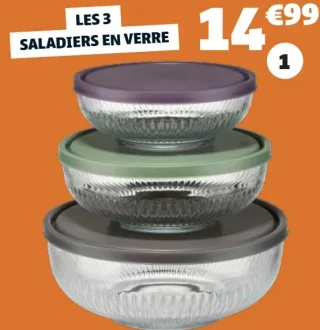GiFi Les 3 Saladiers en verre