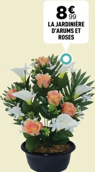 La jardinière d'arums et roses