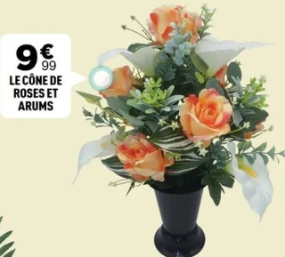 Le cône de roses et arums