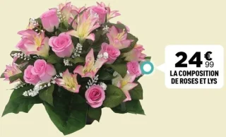 La composition de roses et lys
