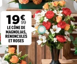 Le Cône de Magnolias, Renoncules et Roses