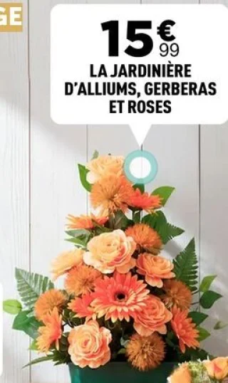 La Jardinière d'Alliums, Gerberas et Roses
