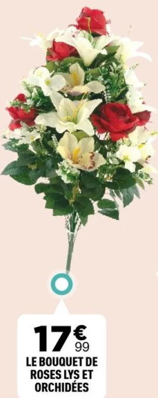 Le bouquet de roses lys et orchidées
