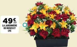 LA JARDINIÈRE DE ROSES ET LYS