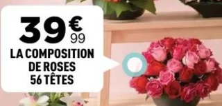 LA COMPOSITION DE ROSES 56 TÊTES