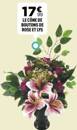 LE CÔNE DE BOUTONS DE ROSE ET LYS