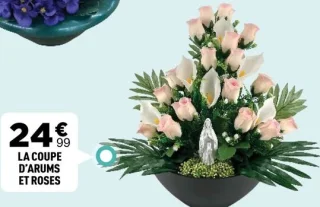 La coupe d'arums et roses