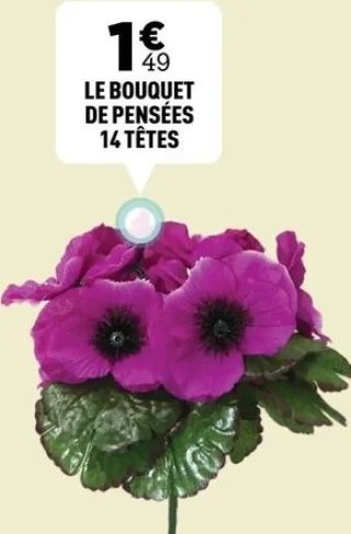Le bouquet de pensées 14 têtes
