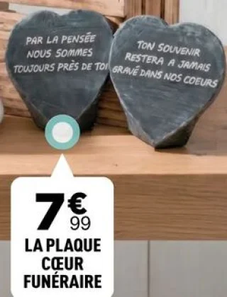 La plaque cœur funéraire